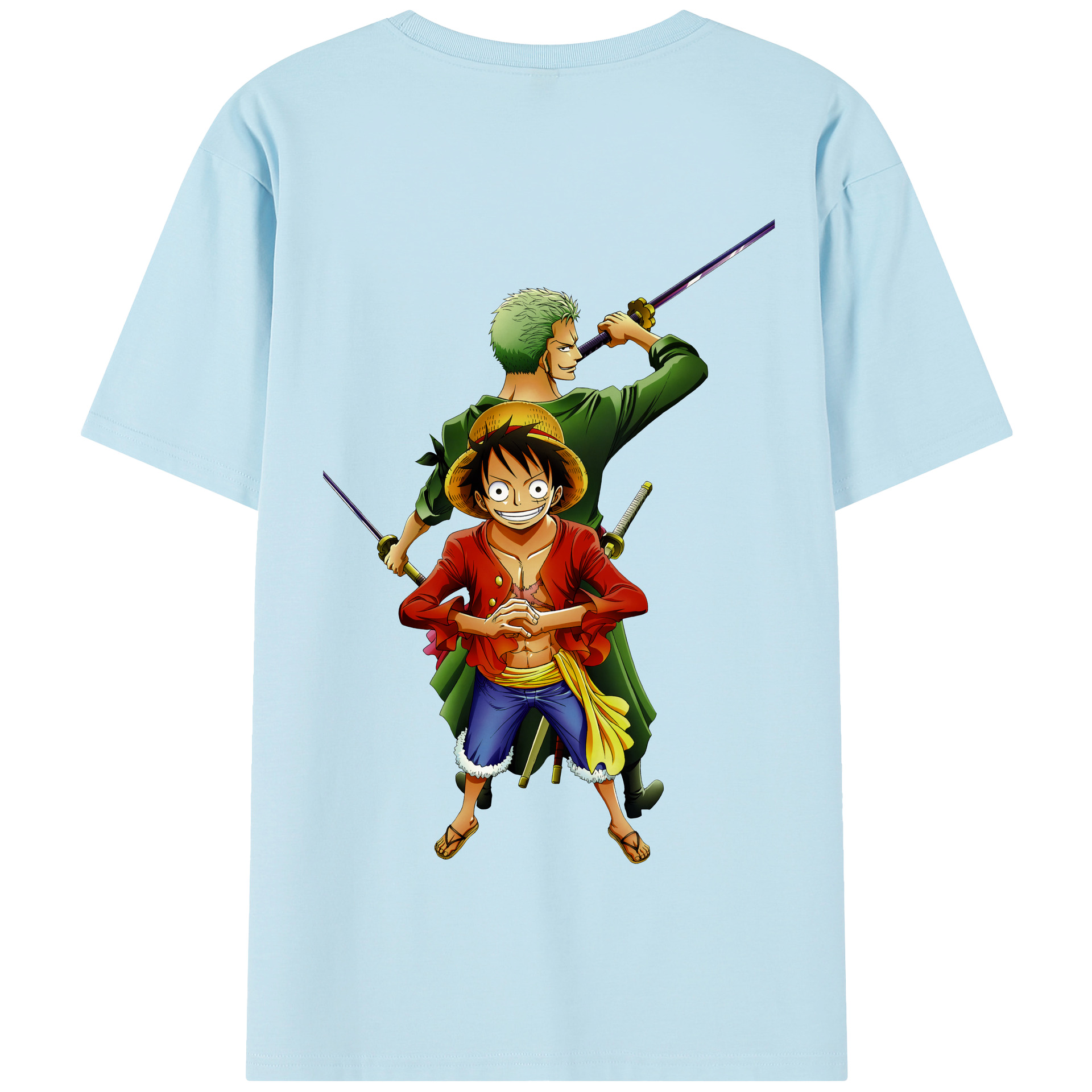 ワンピース モンキー・D・ルフィ ONE PIECE Monkey D. Luffy 綿100％半袖Tシャツ（背面プリント）